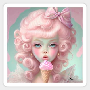 Marie Antoinette and the Pink Ice Cream Sticker